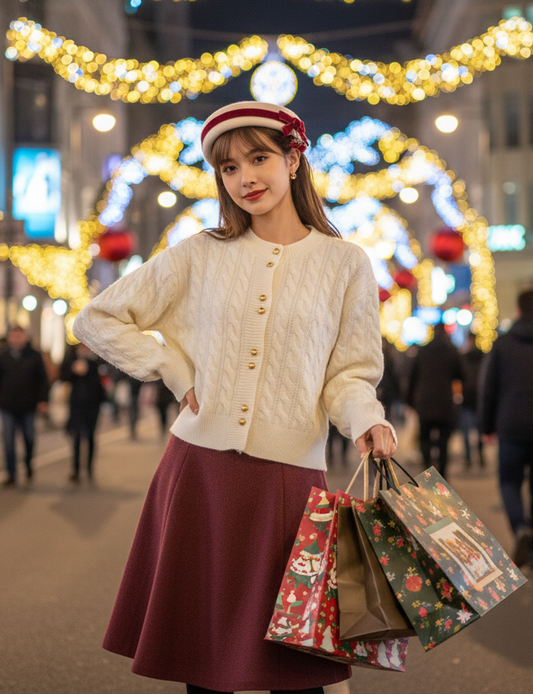 Winter Pearl Cable Cardigan