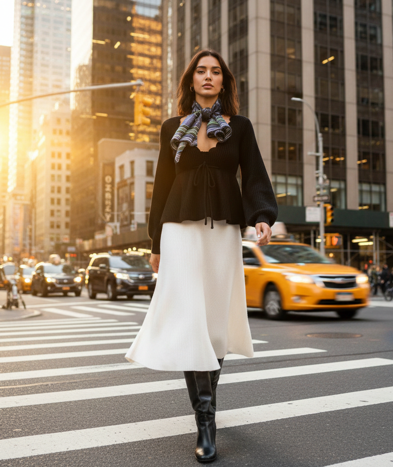 Elegant Curve V-Neck Knit