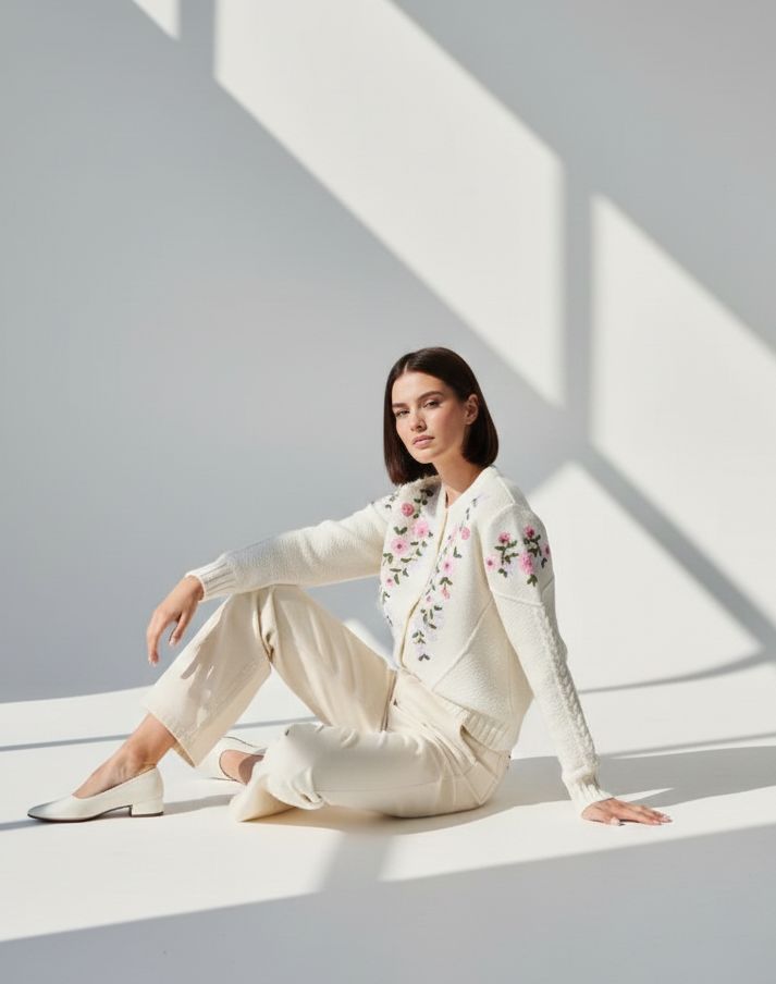 Blossom Whisper Embroidered Cardigan