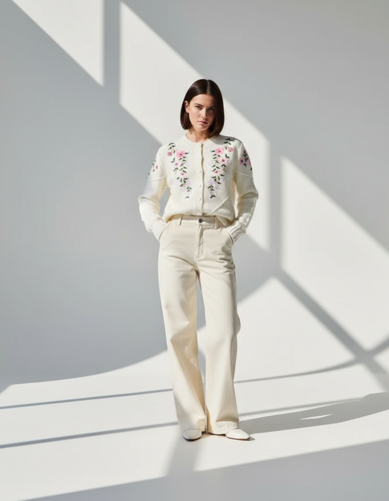 Blossom Whisper Embroidered Cardigan