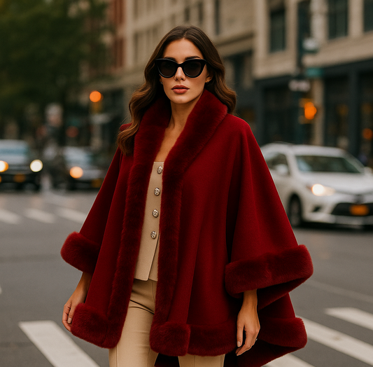 Velvet Rouge Cape Jacket