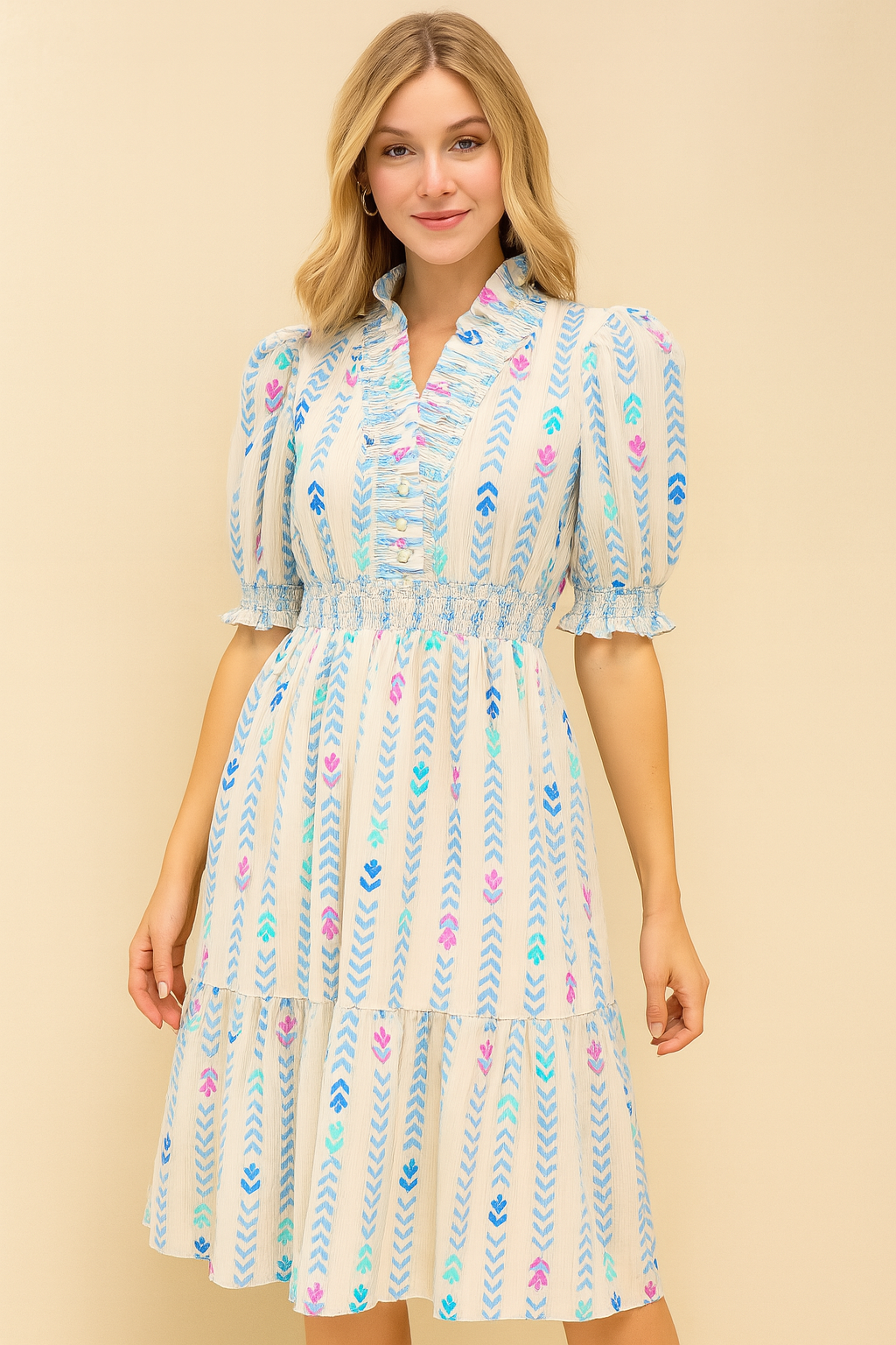 Váy xòe họa tiết hoa