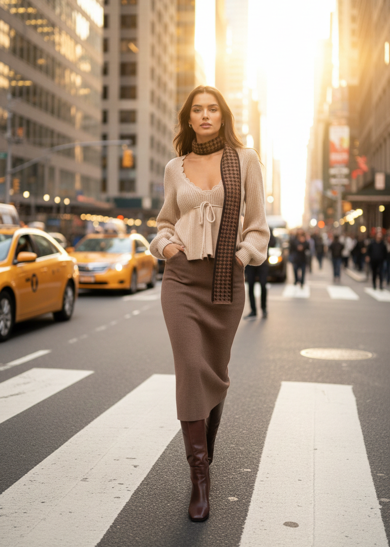 Elegant Curve V-Neck Knit