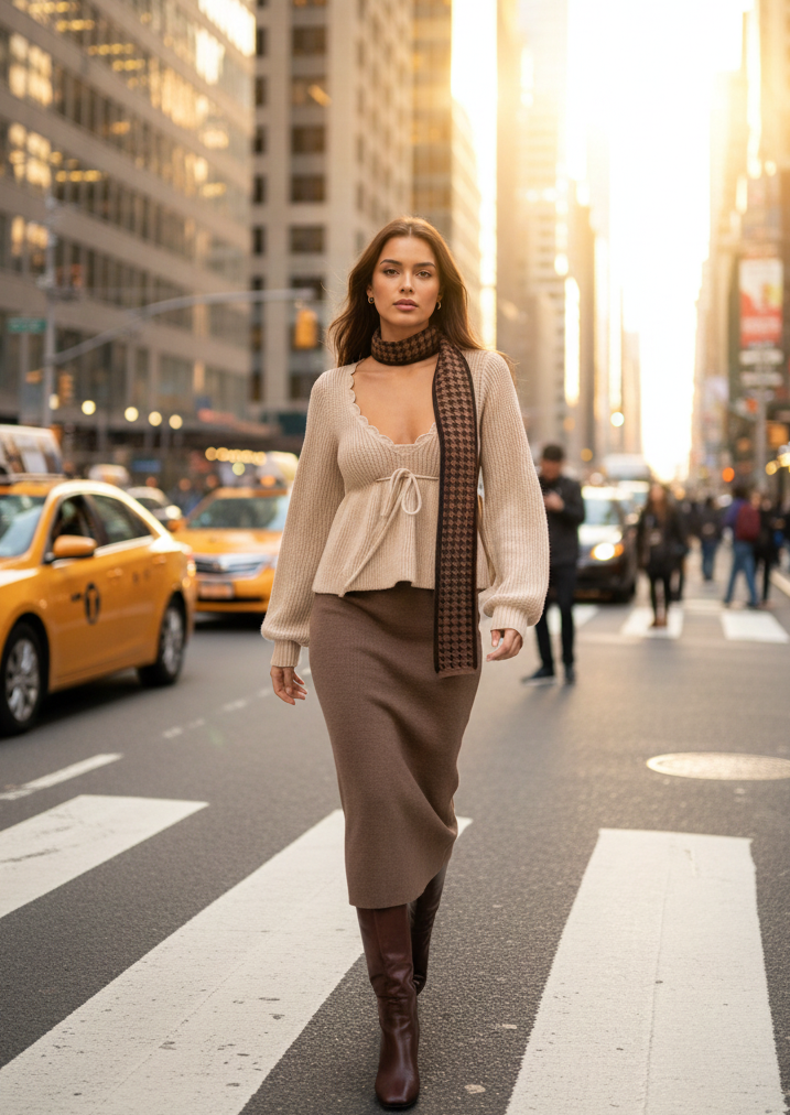 Elegant Curve V-Neck Knit