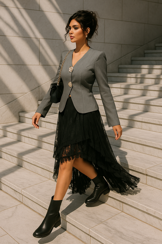 Midnight Veil Lace Skirt